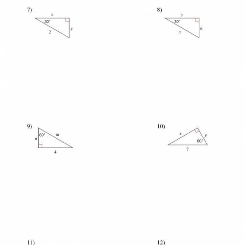 *^^NEED WITHIN 30 MINUTES ILL GIVE YOU BRAINLIEST****

This is solving special right triangles (45