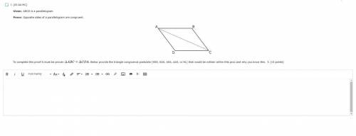 Read Attachment help asap To complete this proof it must be proven . Below provide the triangle con