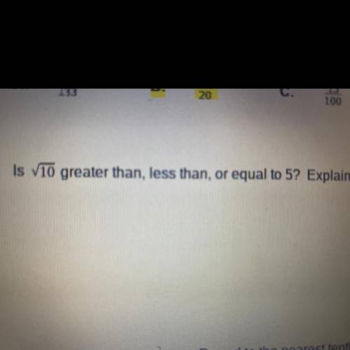 HELP ASAP!!!

Is ___ greater than, less than or equal to 5? Explain.
Look at picture to understand