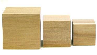 Suppose you have 3 blocks of oak wood as shown below.

Which of the following statements is true f
