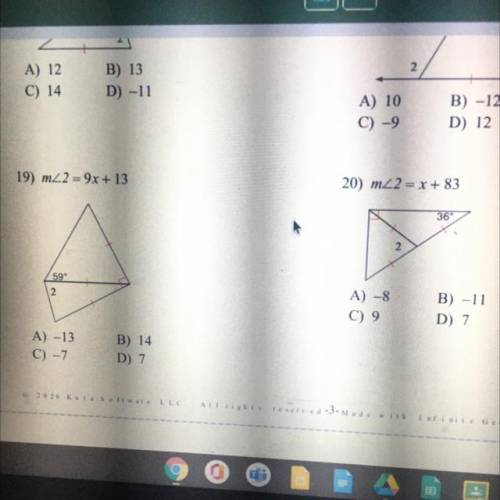 Please help on #19 and #20