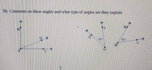 Help! Its due in a couple mins!

Comment on these angles and what type of angles are they explain