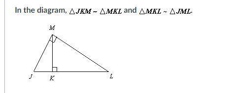 If MK = 60, ML = 100, and JL = 125, which proportion can be used to solve for MJ?