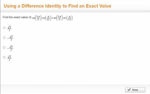 Find the exact value of Cosine (StartFraction 5 pi Over 6 EndFraction) cosine (StartFraction pi ove