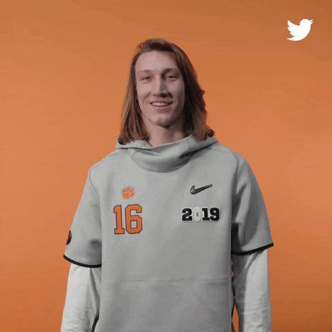 That is a picture of Trevor Lawrence from Clemson he is the quarter back number 16 and plus 1. Main