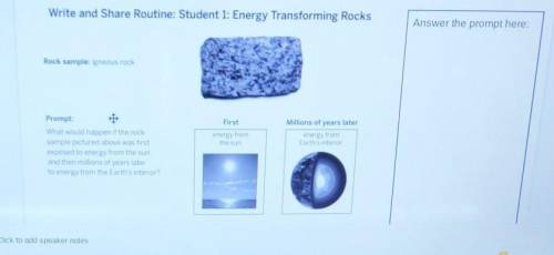 what would happen if the rock sample pictured above us was first exposed to energy from the sun and