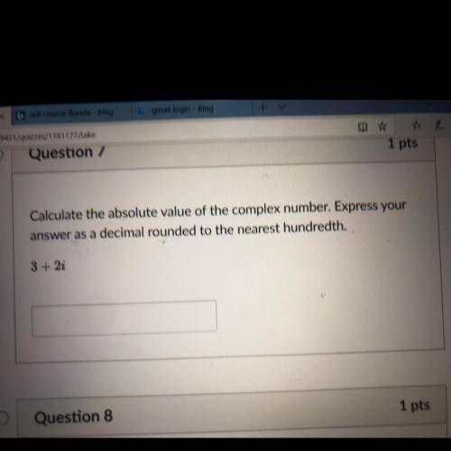 Calculate the absolute value of the complex number. 3+2i