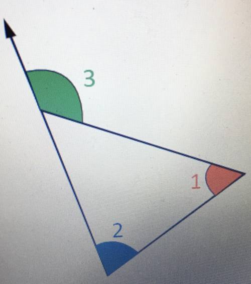 NEED THE ANSWER ASAP!! What is the relationship between angles 1, 2, and 3?