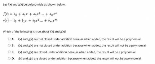 Help Please answer right :(( || |Let f(x) and g(x) be polynomials as show
