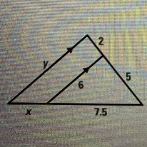 Triangle Proportionality Homework 
solve for x and y