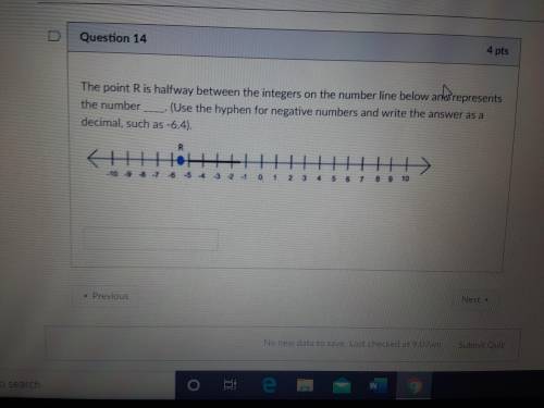 Please help!!! The point R is halfway between the integers on the number line below and represents
