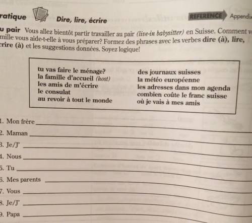 Can you help me with this French assignment, not sure what the answers are 0_o