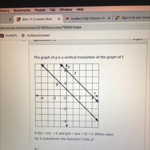 The graph of g is a vertical translation of the graph of f.

If f(x) = mx + b and g(x) = (mx + b)