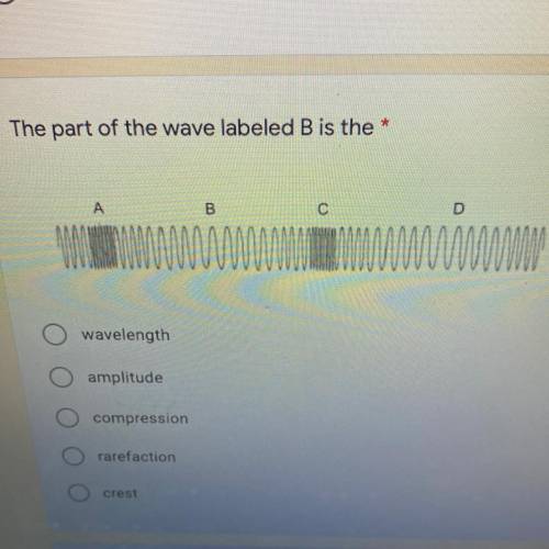 The part of the wave labeled b is the ? 
see picture