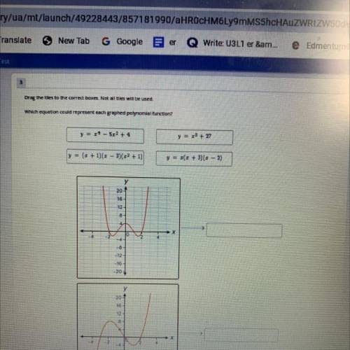 Which equation could represent each graphed polynomial function 
PLEASE HELP FAST!!!