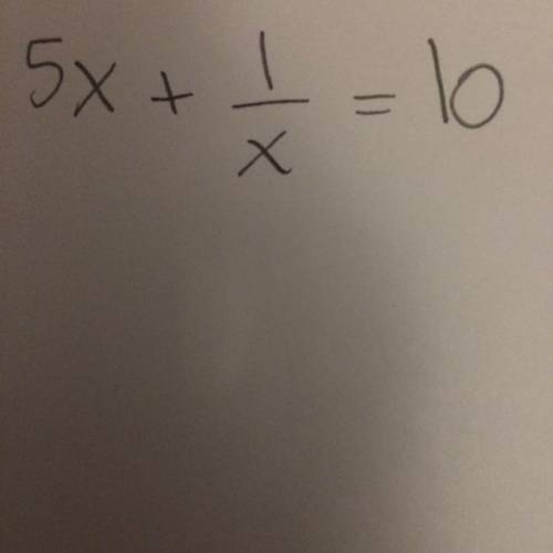 Can u please help me , I wanted to know how do u answer when the 1 is divided by x.