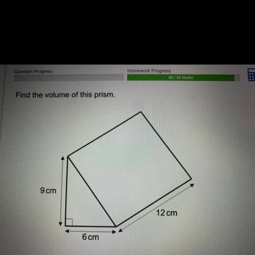 Find the volume of this prism.
Please help!! And explain <3