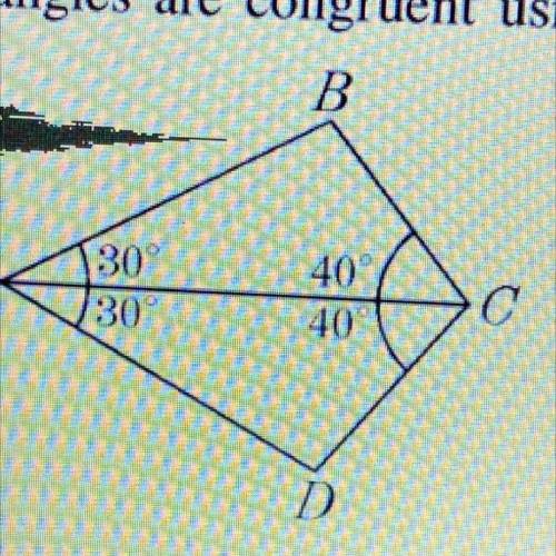 Which of these statements is needed to prove the two triangles are congruent using ASA postulate?