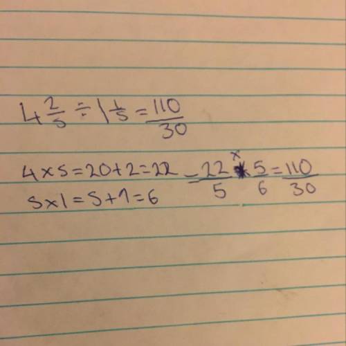 4 2/5 divided by 1 1/5
Answer- 110/30 Simplest Form answer- 11/3