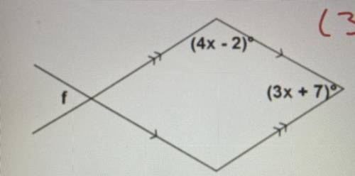 Solve for f using the information provided.