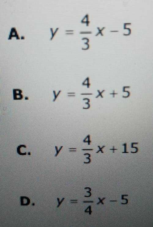 Which of the following is equivalent to 4x-3y=15