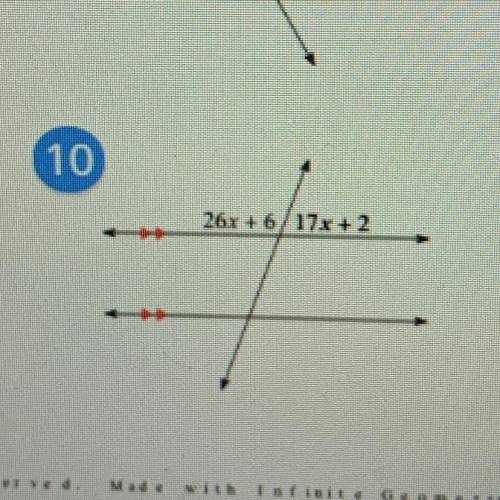 Measure the angle 17x+2