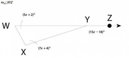 Find the angle measure.
The measure of angle XYZ is