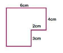 What is the area of the figure?
A. 36 cm2
B. 26 cm
C. 15 cm
D. 42 cm2