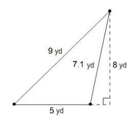 What is the perimeter of the figure?

A. 22.0 yd2
B. 21.1 yd
C. 22.0 yd
D. 21.1 yd2