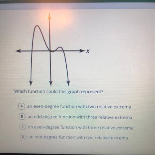 Which function could this graph represent?

A) an even-degree function with two relative extrema