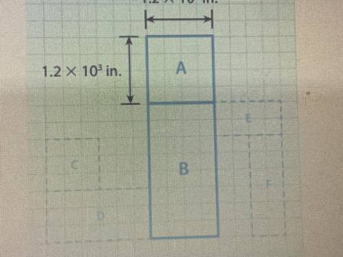 Selection B has area 2.88x10^6 inches. What is the unknown length of Selection B, written using sci