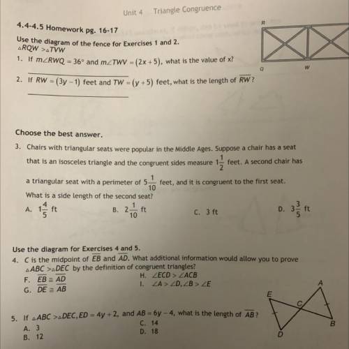 I only need help with number 1 and 2