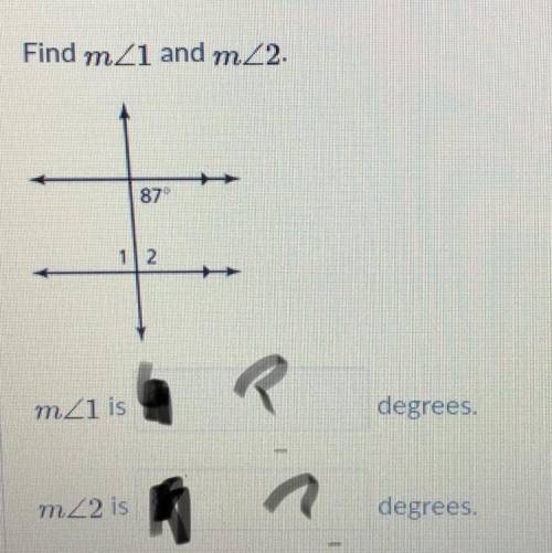 Find m angle 1 and m angle 2.