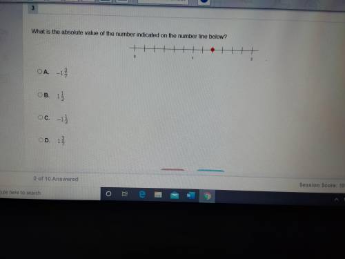 Pretty please help me

What is the absolute value of the number indicated on the number line?