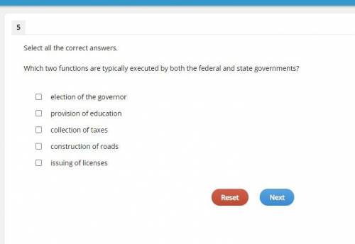 Select all the correct answers. Which two functions are typically executed by both the federal and