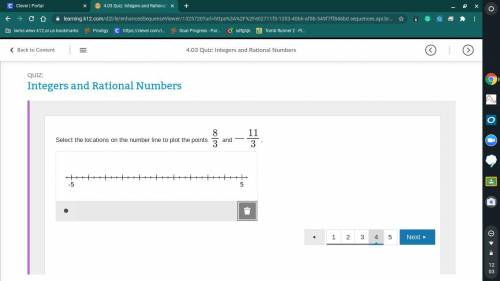 Select the locations on the number line to plot the points 8/3 and −11/3.