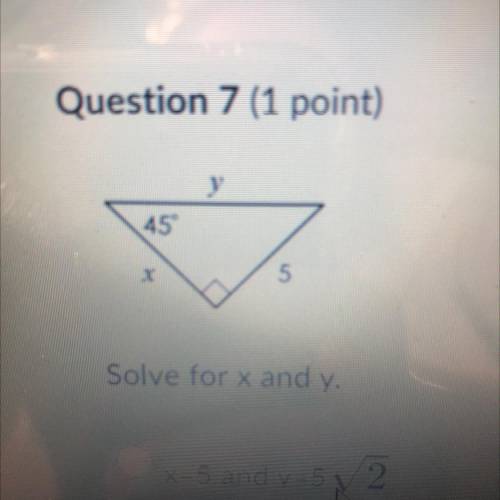 Solve for x and y please help!