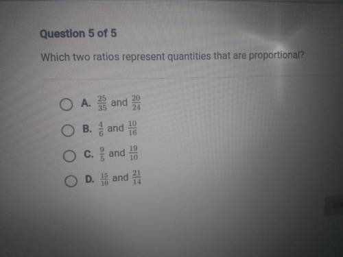 Which two ratios represent quantities that are proportional