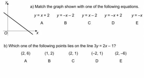 Match the graph shown with the following equation
Answer a and b please