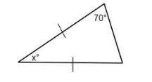 Determine the value of x in the figure.
A) x=70
B) x=140
C) x=40
D) x=35