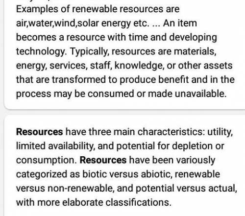 Write down different types of resources and how they affect the development process​
