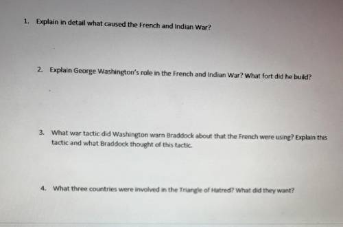 PLS HELP!! It's on the French and Indian war
