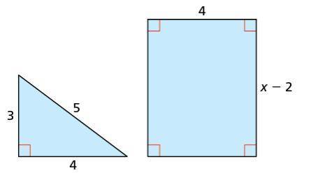 The difference between the areas of the figures is less than 8.

An absolute value inequality that