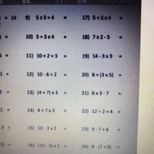 Can someone plz help help I really need help but the first row is multiplication and division and t