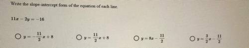Write the slope intercept form of the equation of each line. Plz help