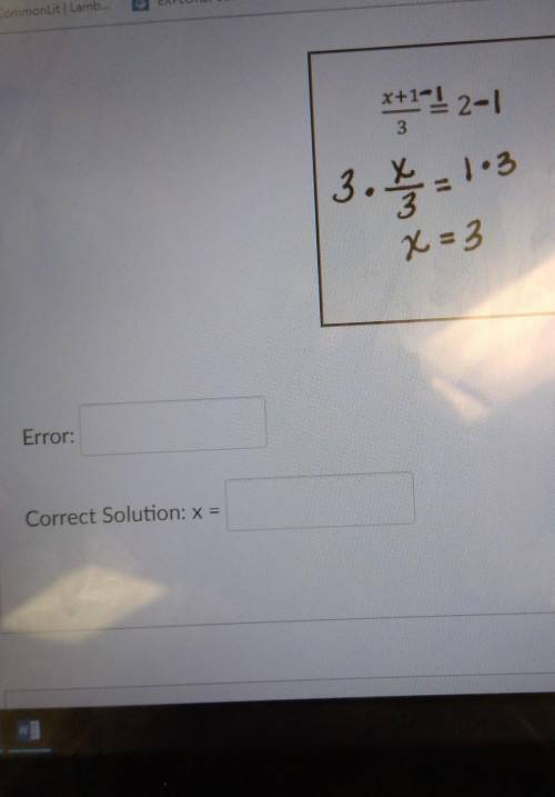 What Is thee error and the solution