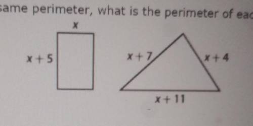 If both figures have the same perimeter, what is the perimeter of each figure?