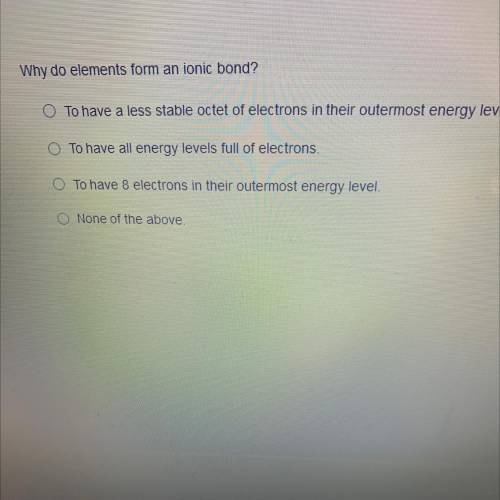 Why do elements form an ionic bond