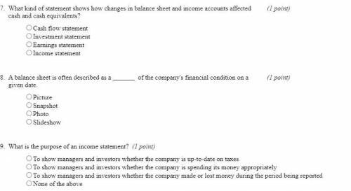 Can you Help with is quiz For Personal Financing.
Lesson 2: Financial Accountings