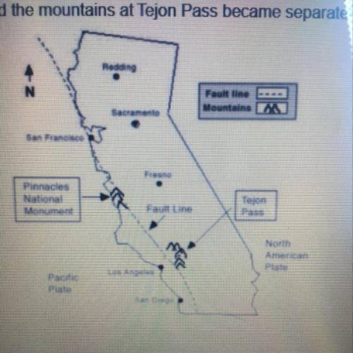 Look at the map below. The mountains in the Pinnacles National Monument and the mountains at Tejon